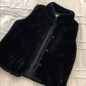 Cozy Black Faux Fur Vest for Kids